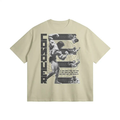 Conquer | Oversized Heavyweight T-shirt - Pastel Gray / Xs