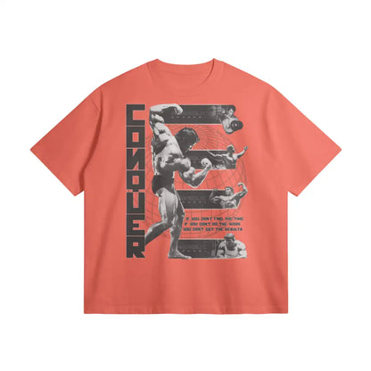 Conquer | Oversized Heavyweight T-shirt - Salmon / Xs