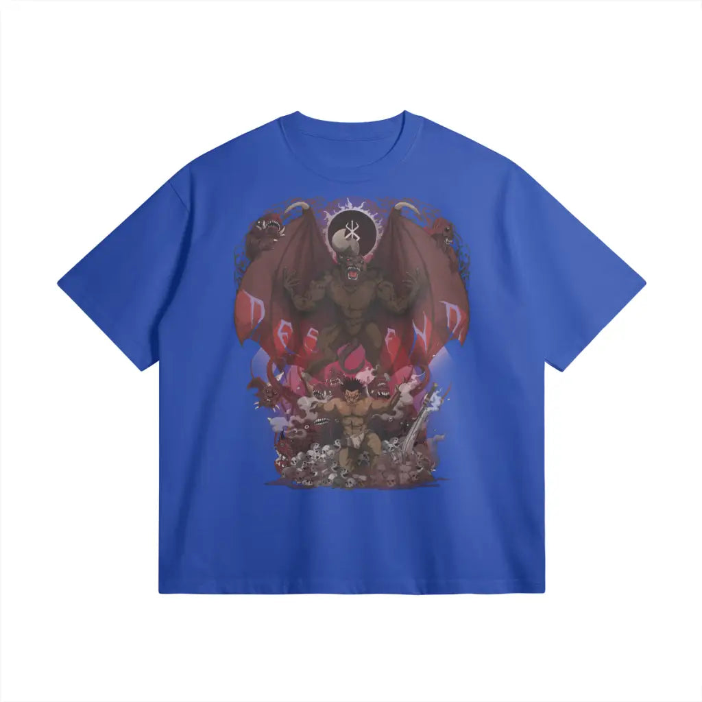 Descend | Oversized Heavyweight T-shirt - Cerulean Blue / Xs