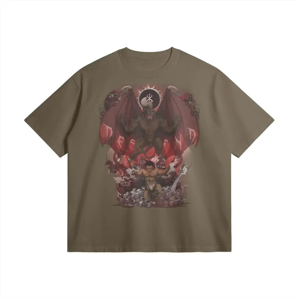 Descend | Oversized Heavyweight T-shirt - Dark Taupe / Xs