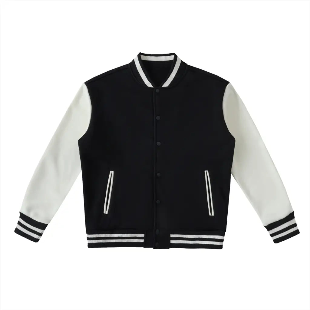 Golden Era Varsity Jacket - Black with White / Xs
