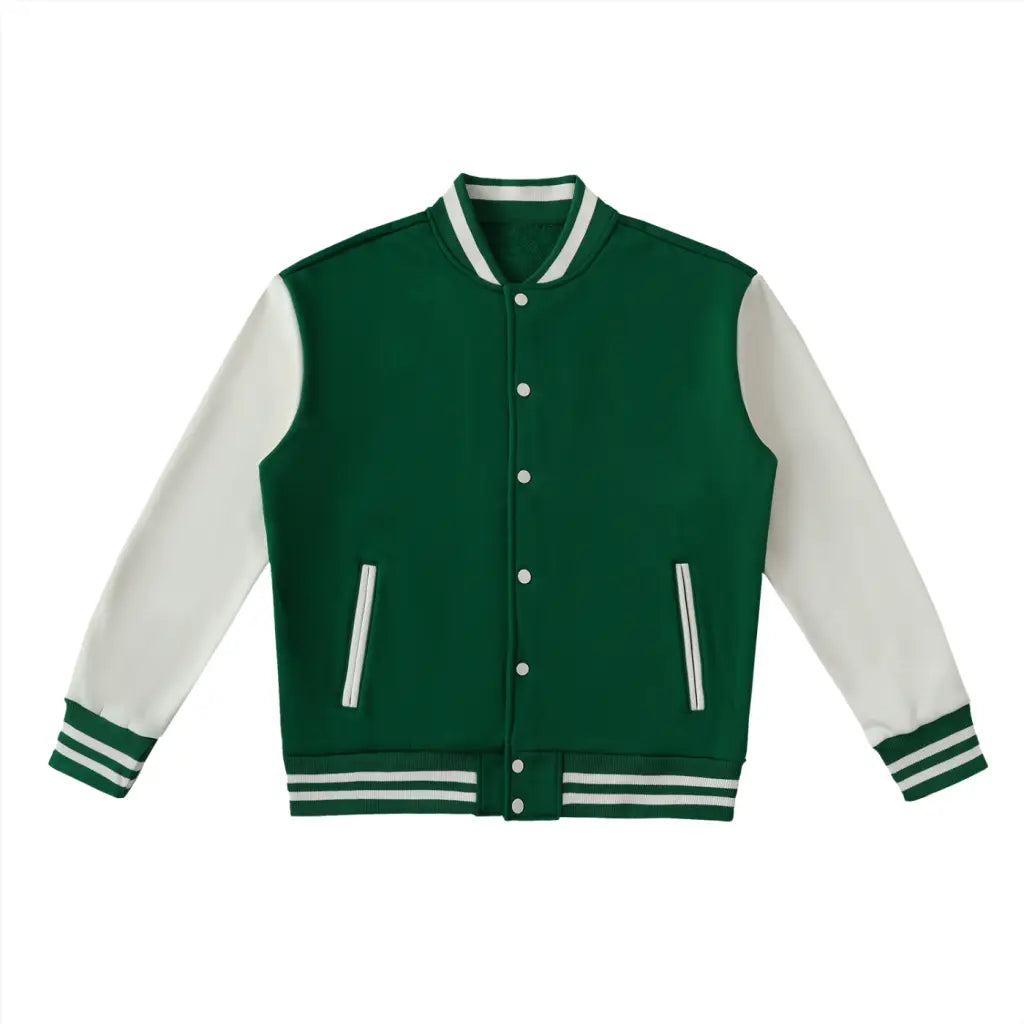 Golden Era Varsity Jacket - Green with White / Xs