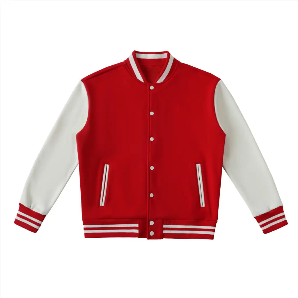 Golden Era Varsity Jacket - Red with White / Xs