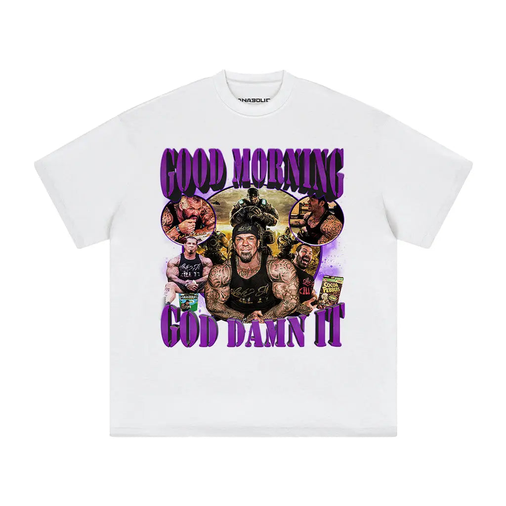 Good Morning | Oversized Heavyweight T-shirt - White / Xs