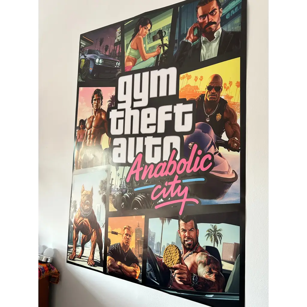 Gym Theft Auto - Poster - A0 (33 x 50 Inches) / White