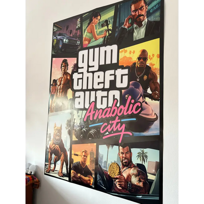 Gym Theft Auto - Poster - A0 (33 x 50 Inches) / White