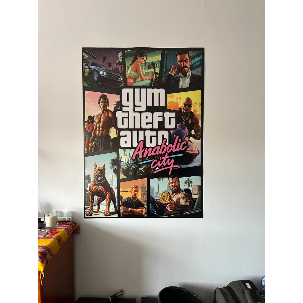 Gym Theft Auto - Poster - A0 (33 x 50 Inches) / White