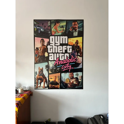 Gym Theft Auto - Poster - A0 (33 x 50 Inches) / White