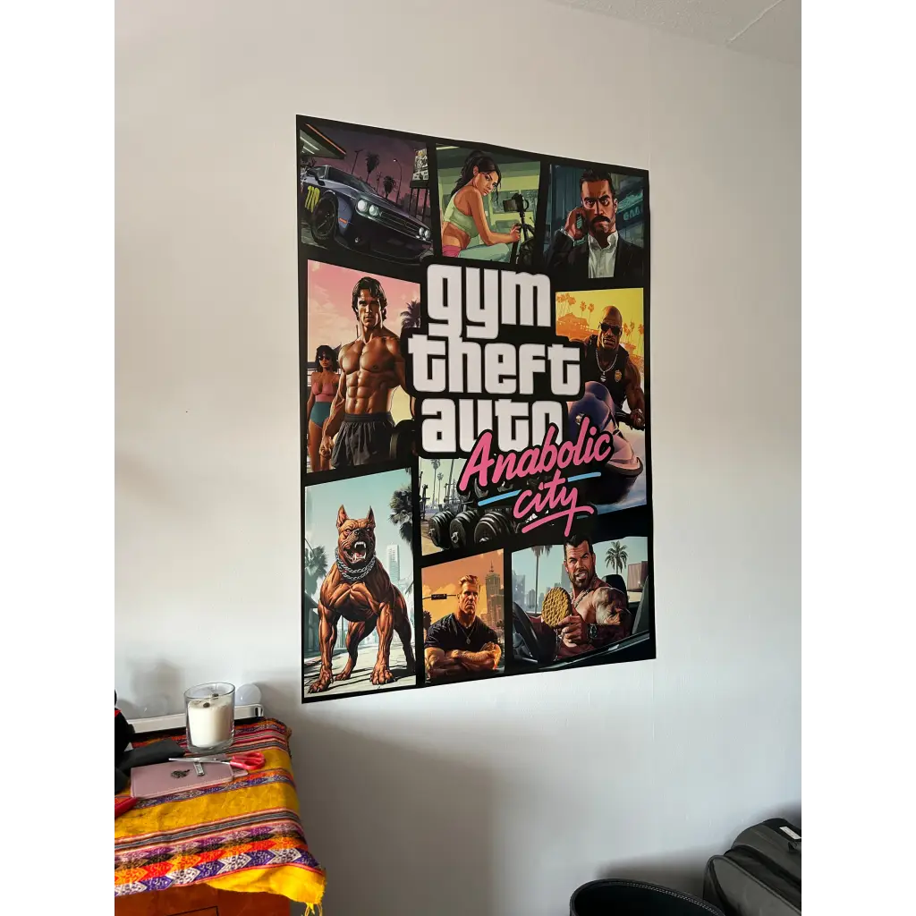 Gym Theft Auto - Poster - A0 (33 x 50 Inches) / White