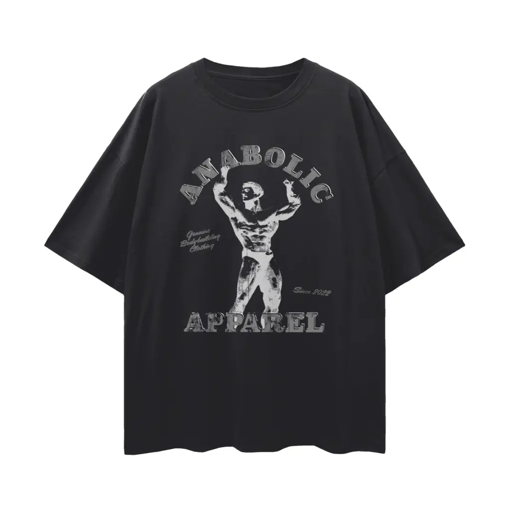 Mentzer Drop Shoulder T-shirt - Grey & White - Black Beauty / s