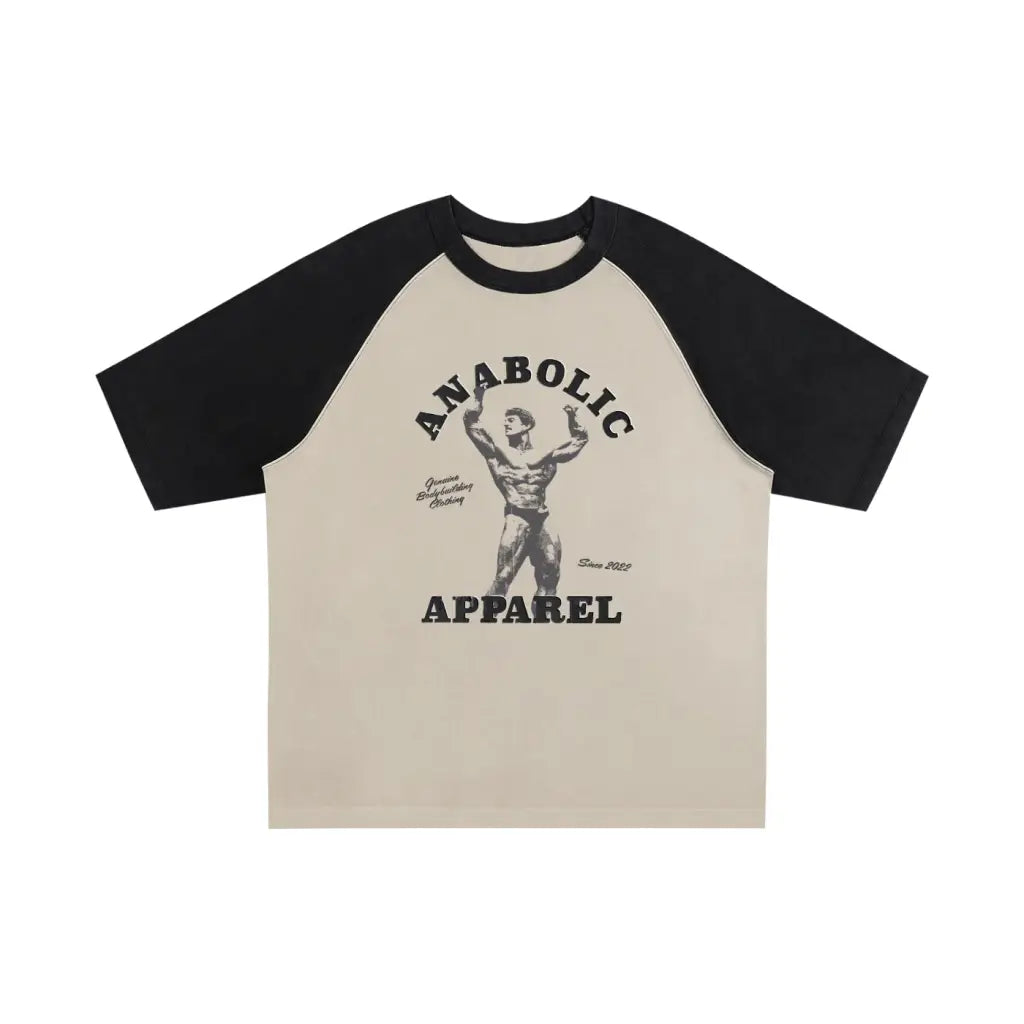 Mentzer Retro T-shirt - Black & Sand - Apricot / s