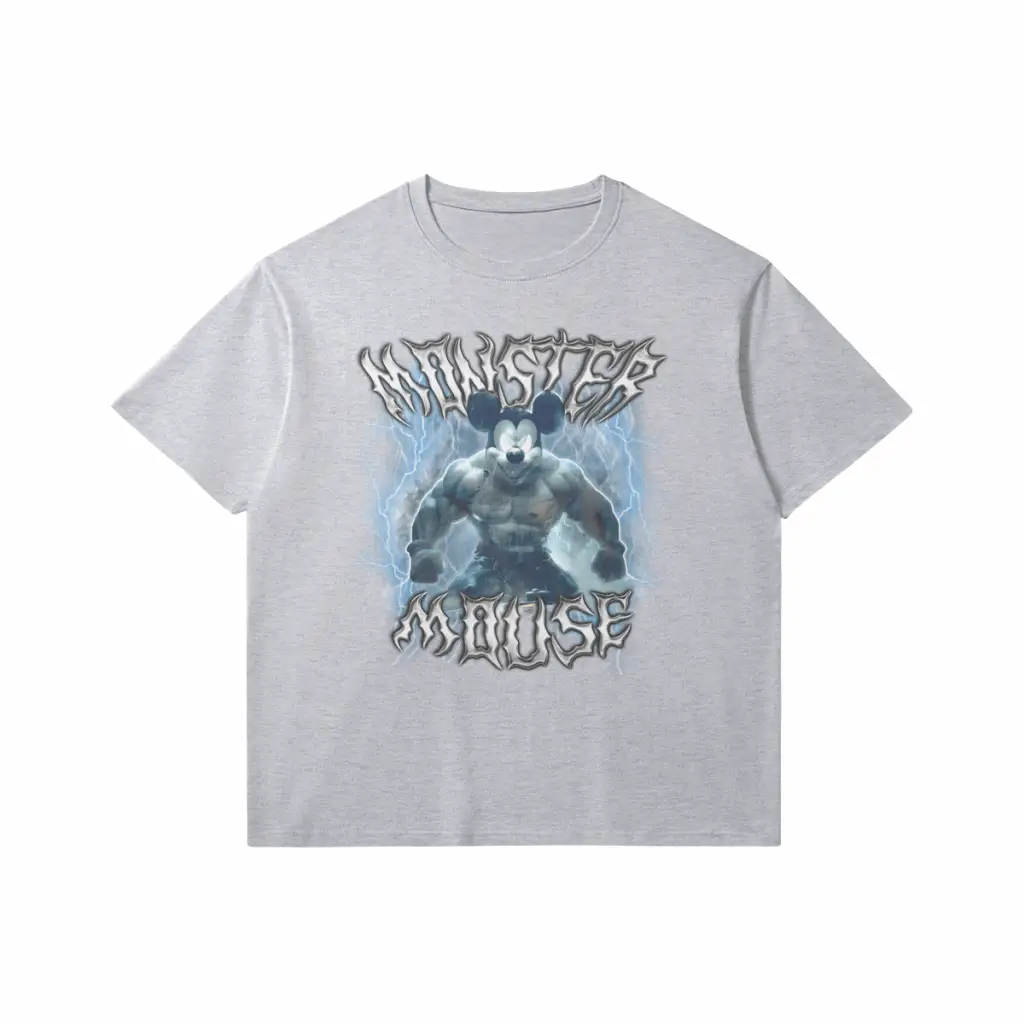 Monster Mouse | Slim Fit Heavyweight T-shirt - Medium Heather Gray / Xs