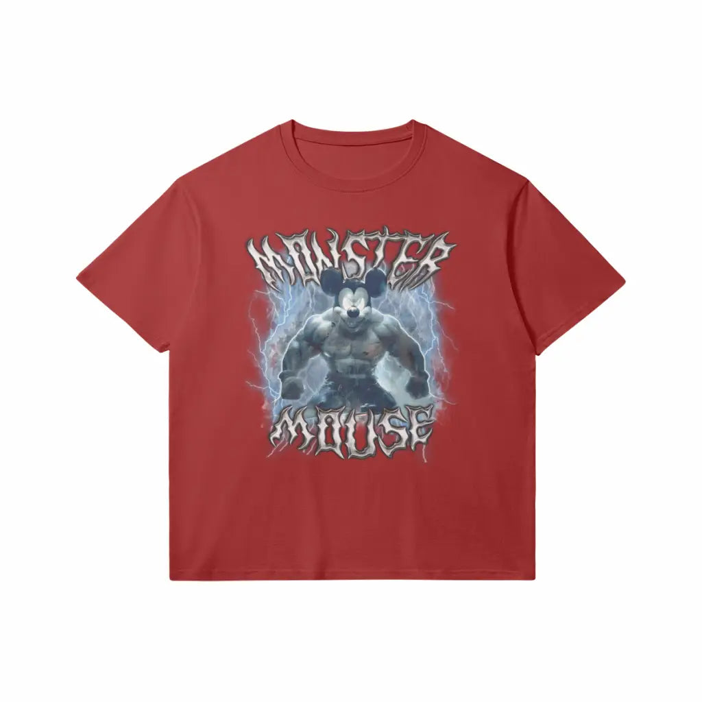 Monster Mouse | Slim Fit Heavyweight T-shirt - Red / Xs