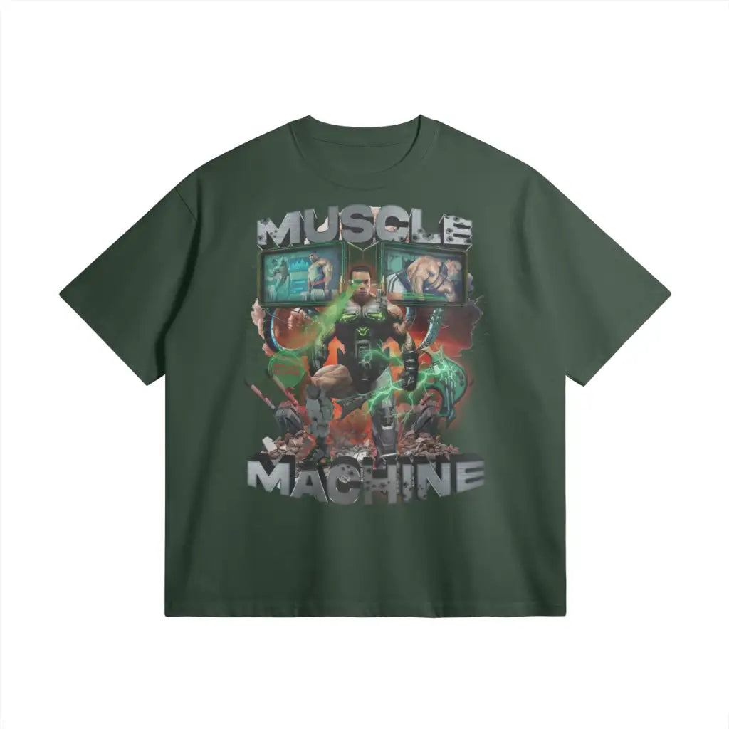 Muscle Machine | Oversized Heavyweight T-shirt - Cactus Green / Xs
