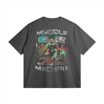 Muscle Machine | Oversized Heavyweight T-shirt - Carbon Gray / Xs