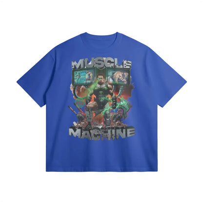 Muscle Machine | Oversized Heavyweight T-shirt - Cerulean Blue / Xs