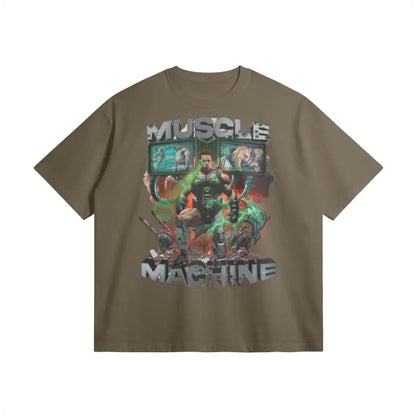 Muscle Machine | Oversized Heavyweight T-shirt - Dark Taupe / Xs