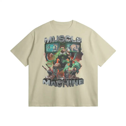 Muscle Machine | Oversized Heavyweight T-shirt - Pastel Gray / Xs