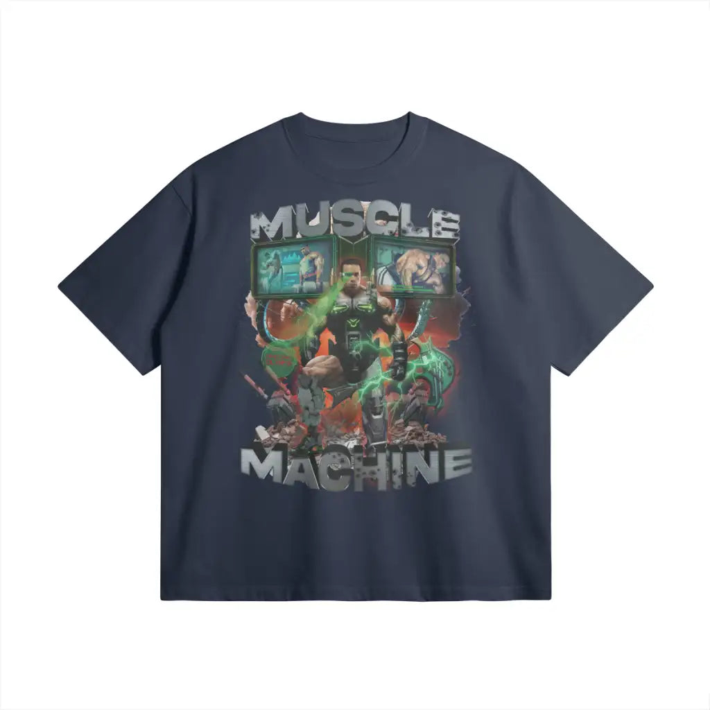 Muscle Machine | Oversized Heavyweight T-shirt - Regal Blue / Xs