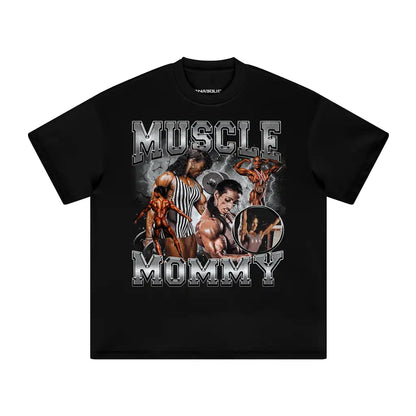 Muscle Mommy | Oversized Heavyweight T-shirt - Black / Xs