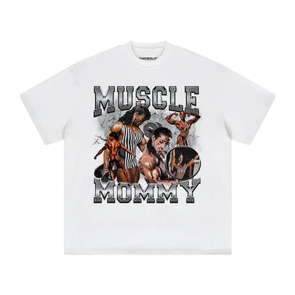 Muscle Mommy | Oversized Heavyweight T-shirt - White / Xs