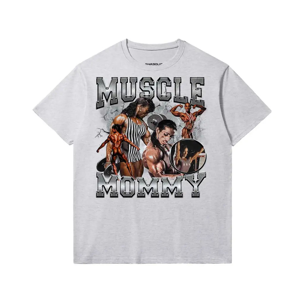 Muscle Mommy - Slim Fit Heavyweight T-shirt - Medium Heather Gray / Xs
