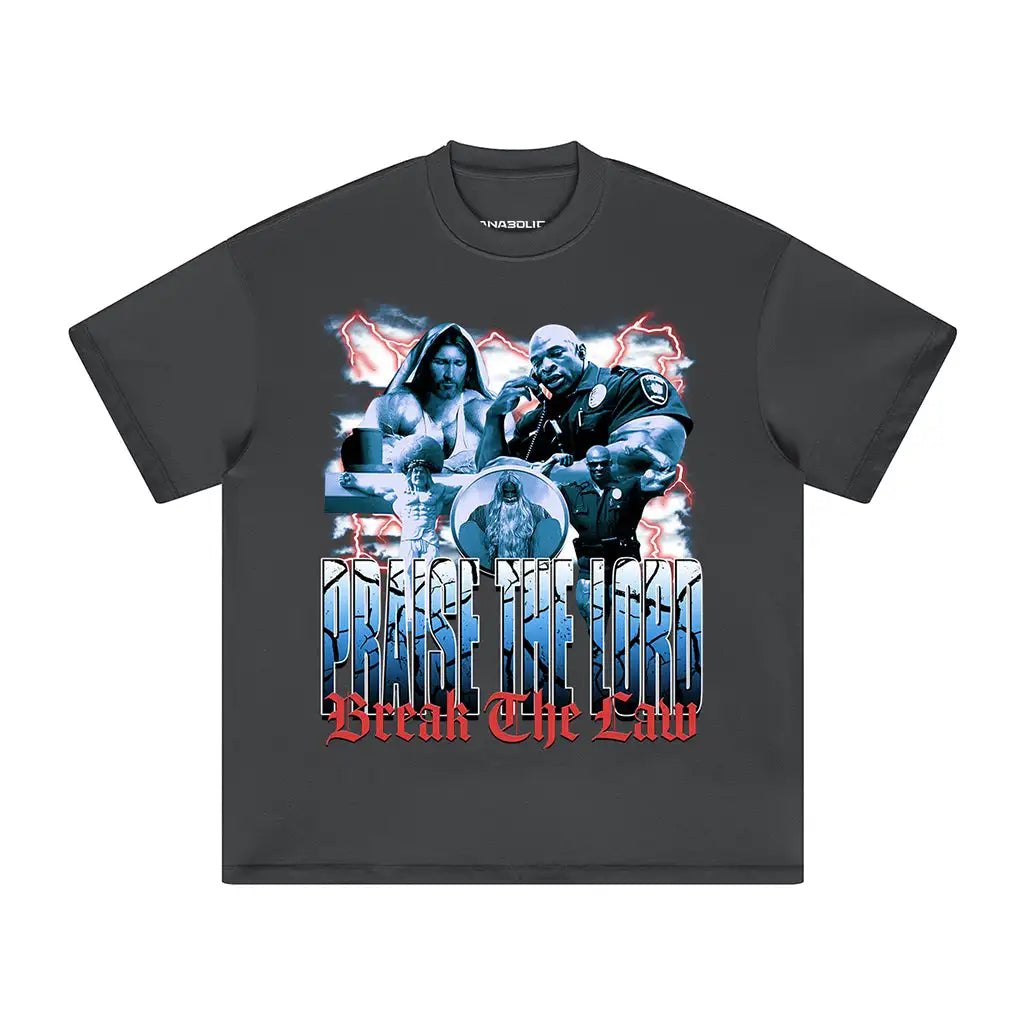 Praise 90s Oversized Heavyweight T-shirt - Carbon Gray / Xs