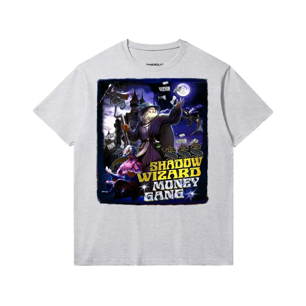Shadow Wizard Money Gang - Slim Fit Heavyweight T-shirt - Medium Heather Gray / Xs