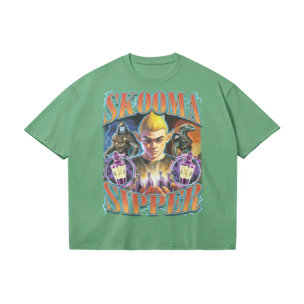 Skooma Sipper | Heavyweight Oversized T-shirt - Forest Green / s