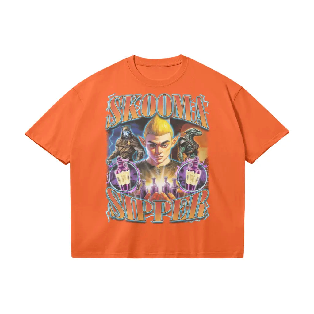 Skooma Sipper | Heavyweight Oversized T-shirt - Orange / s