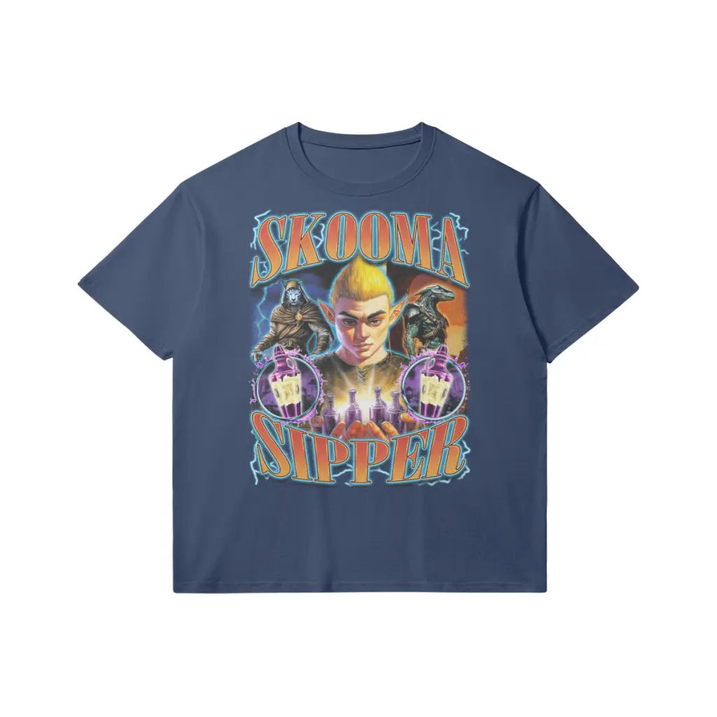 Skooma Sipper | Slim Fit Heavyweight T-shirt - Dark Navy / Xs