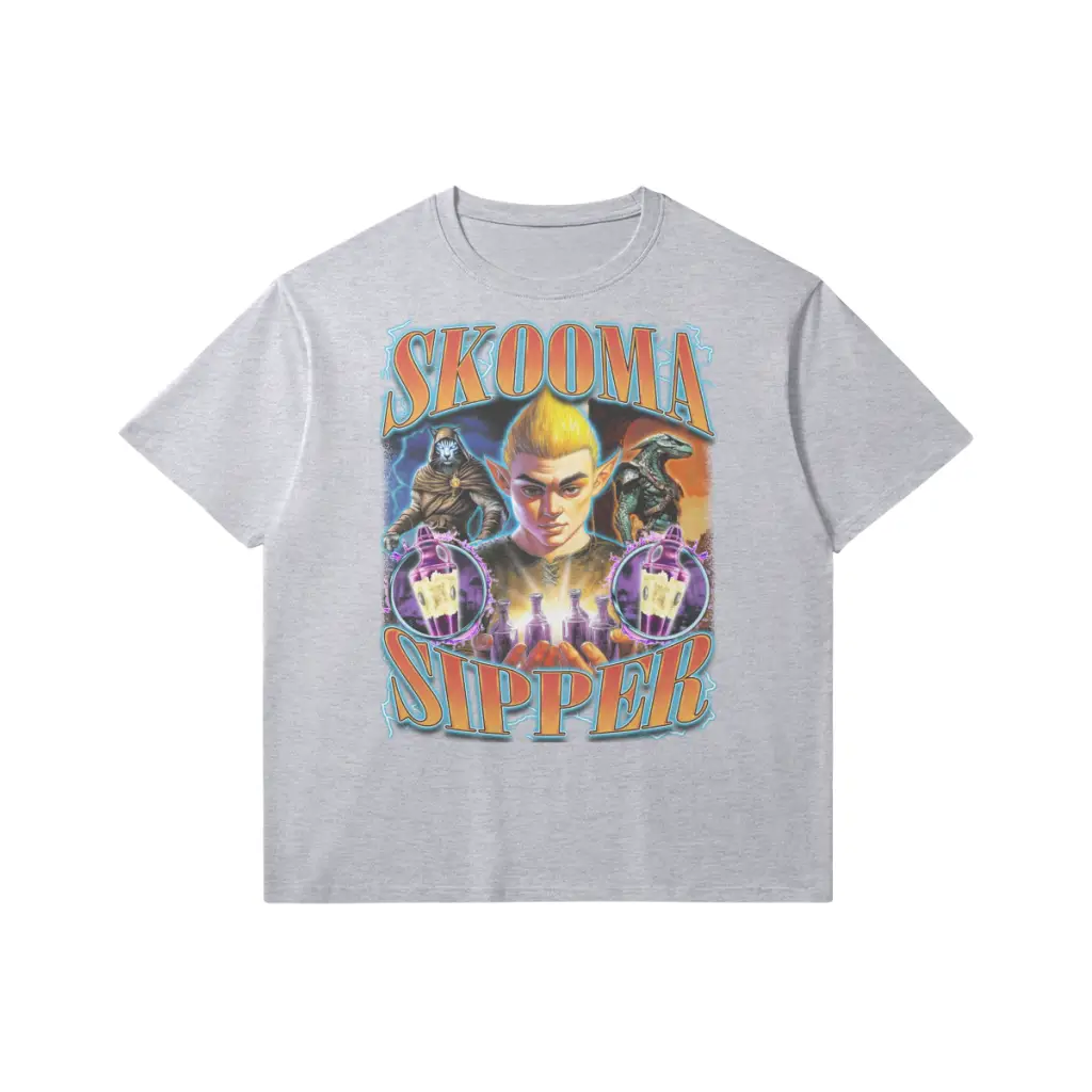 Skooma Sipper | Slim Fit Heavyweight T-shirt - Medium Heather Gray / Xs
