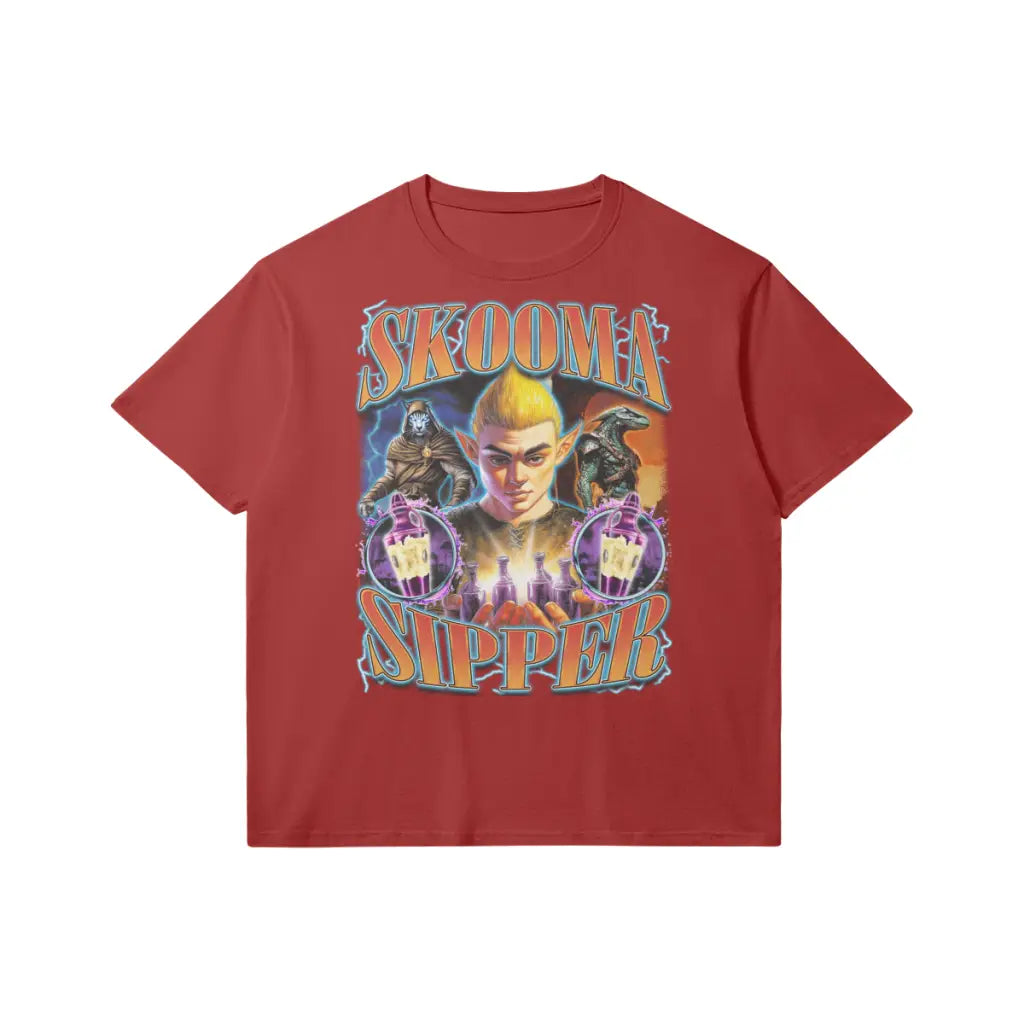 Skooma Sipper | Slim Fit Heavyweight T-shirt - Red / Xs