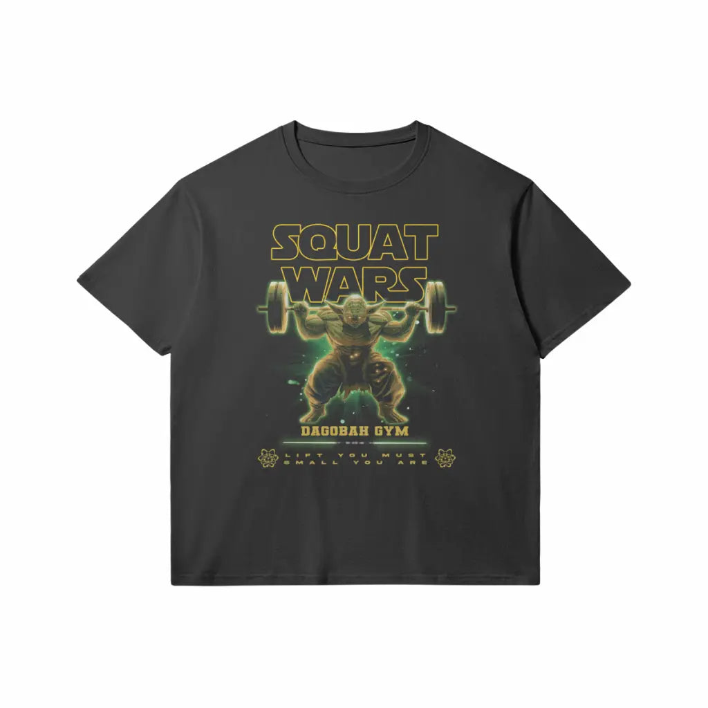 Squat Wars | Slim Fit Heavyweight T-shirt - Black / Xs