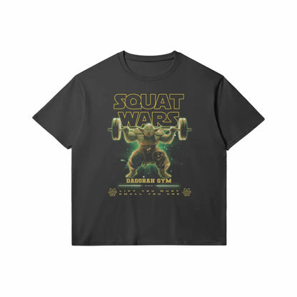 Squat Wars | Slim Fit Heavyweight T-shirt - Black / Xs