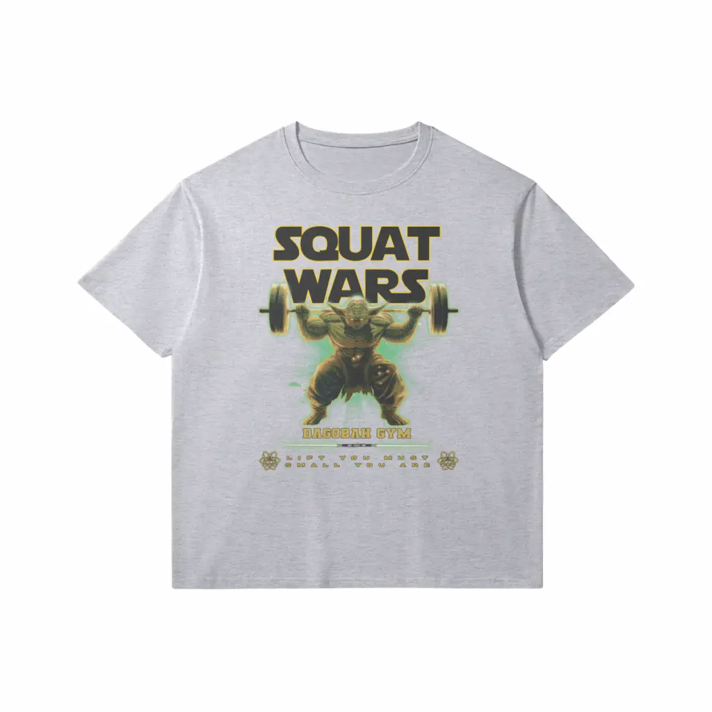 Squat Wars | Slim Fit Heavyweight T-shirt - Medium Heather Gray / Xs