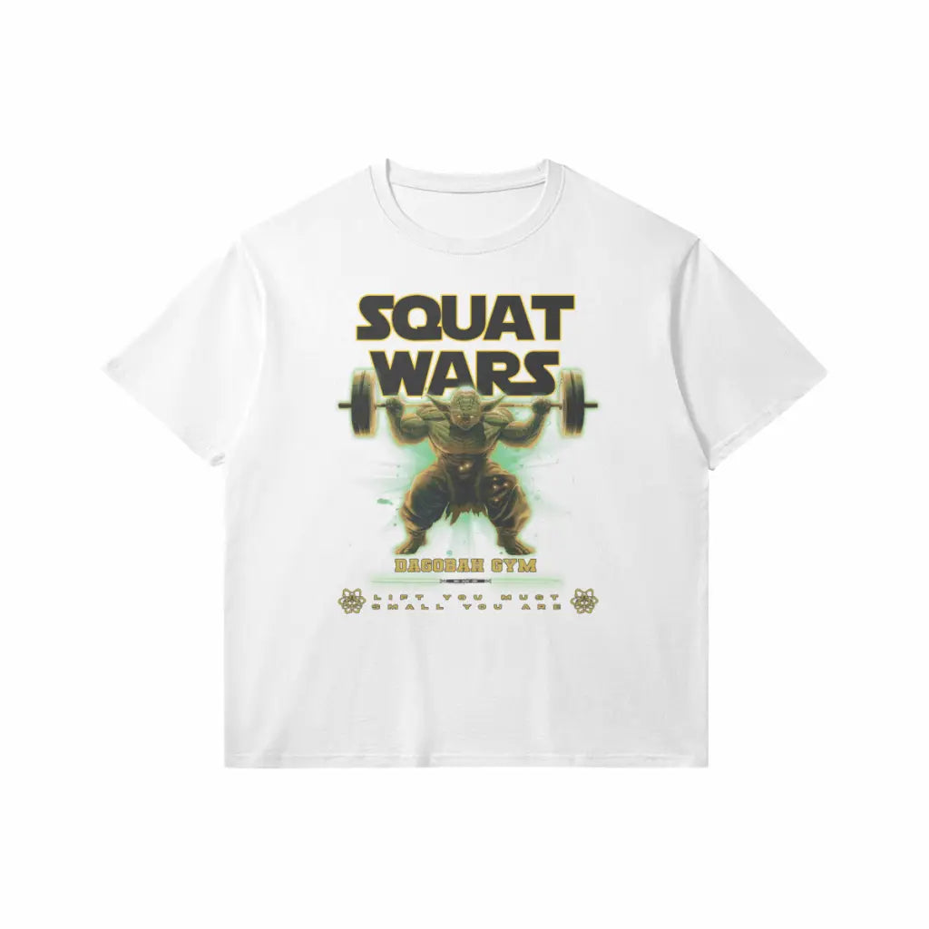 Squat Wars | Slim Fit Heavyweight T-shirt - White / Xs