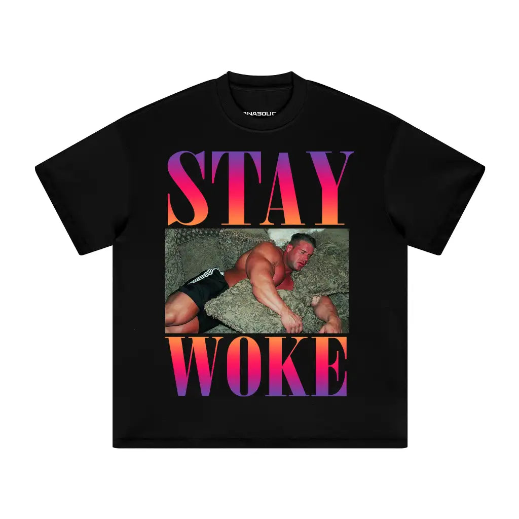 Stay Woke Oversized Heavyweight T-shirt - Black / Xs