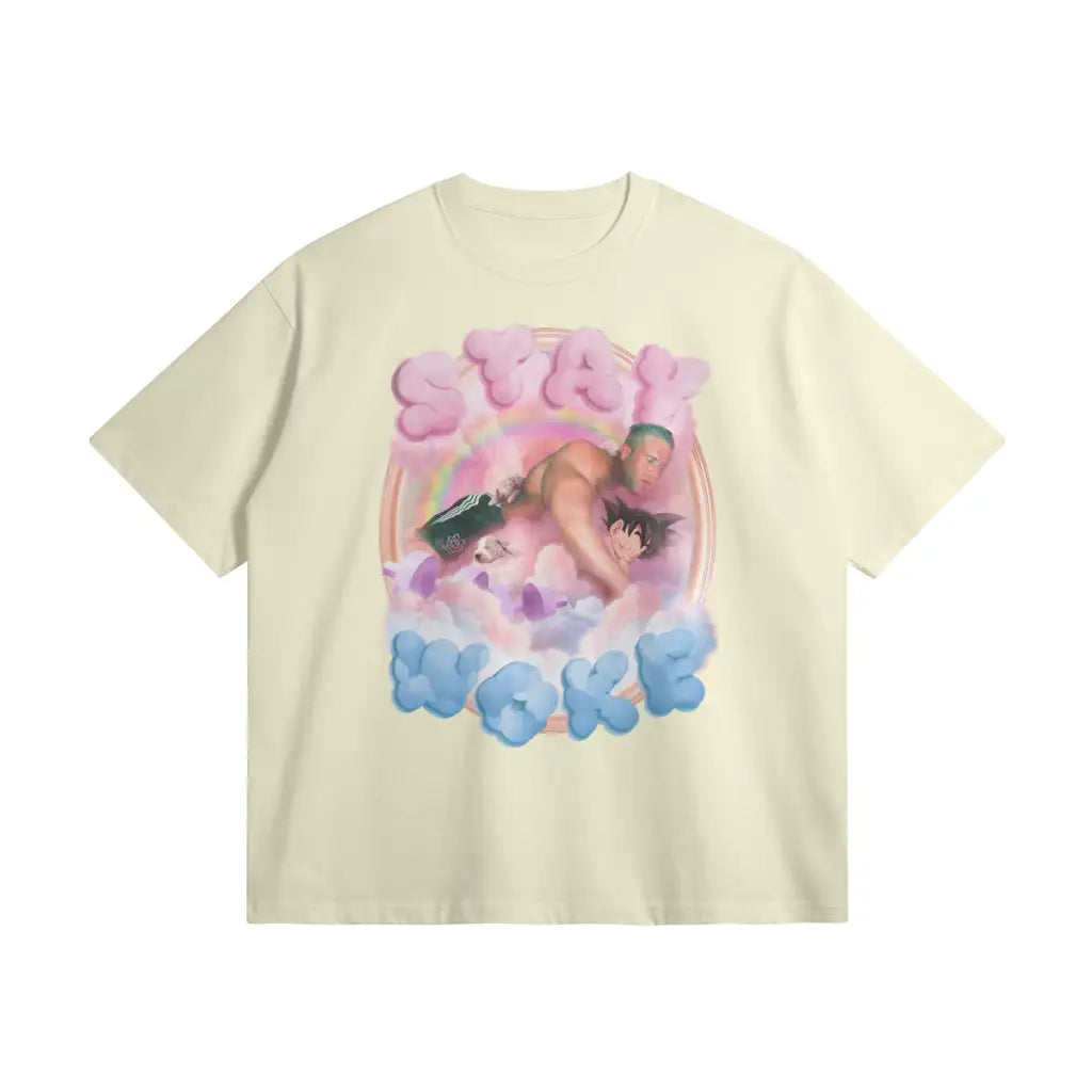 Stay Woke | Oversized Heavyweight T - shirt - White Rock / Xs