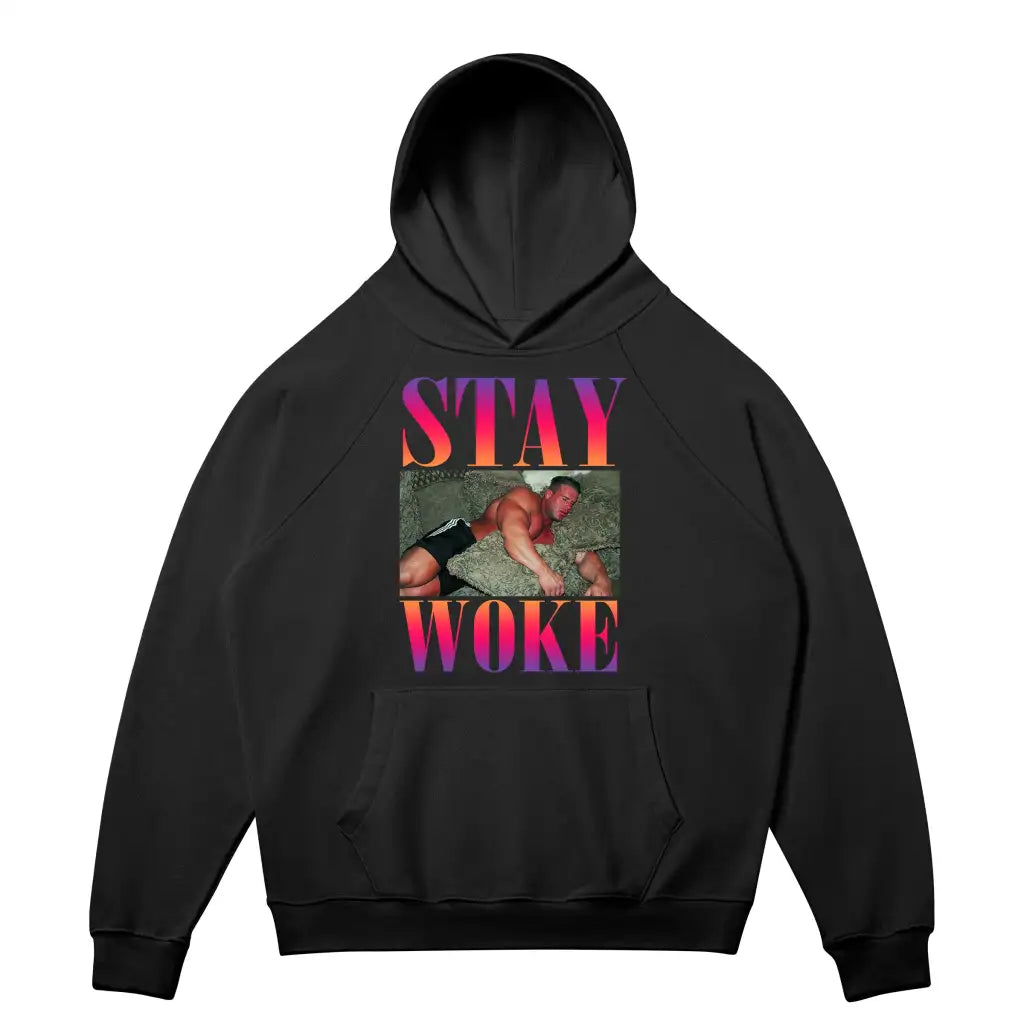 Stay Woke Sunset Hoodie - Black / s