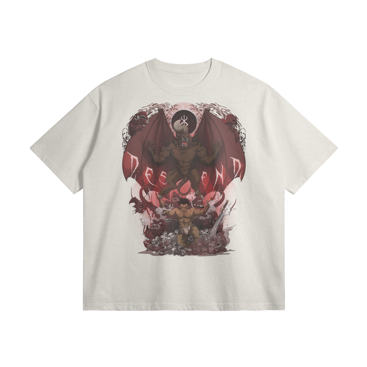 Descend | Oversized Heavyweight T-shirt - Heather Gray / Xs