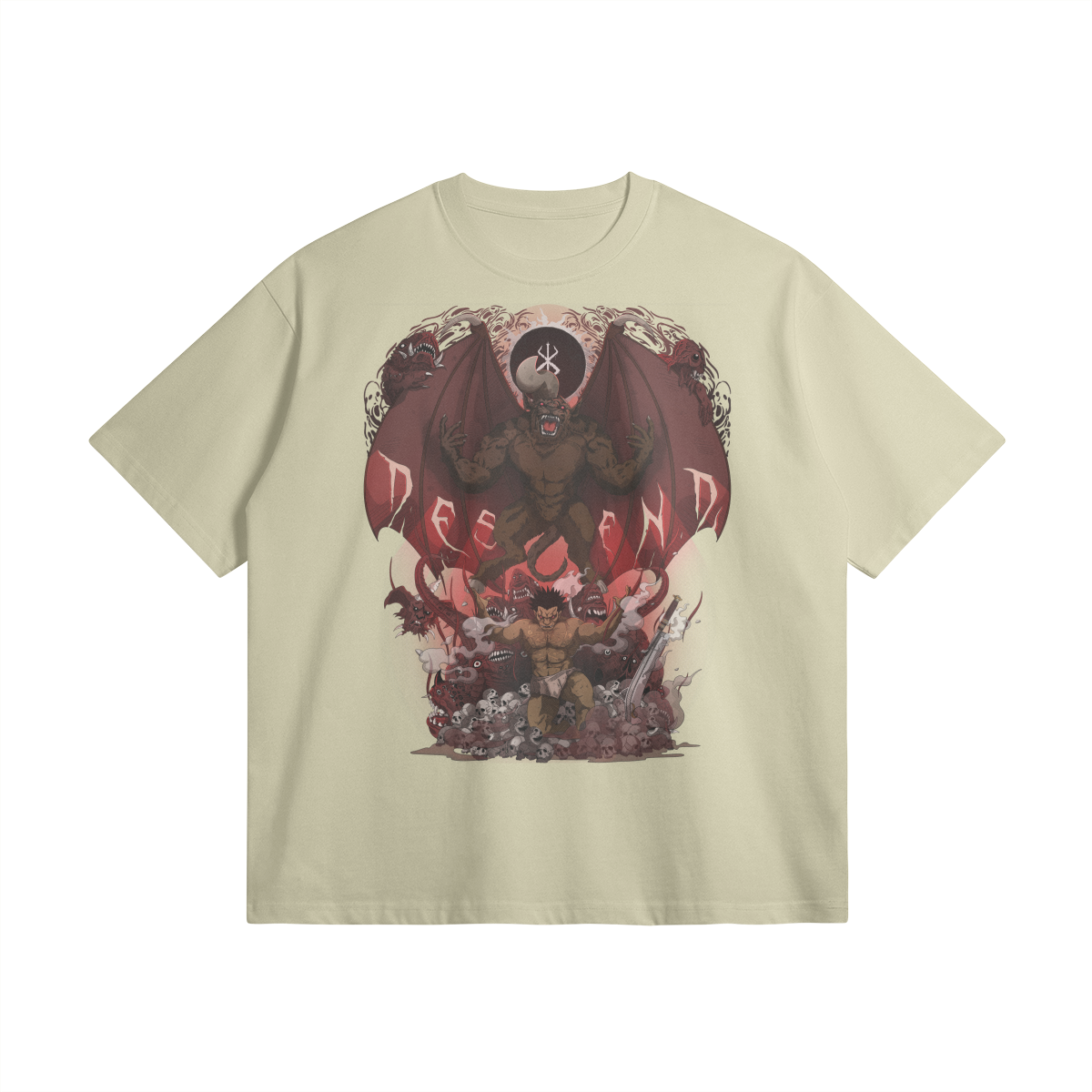 Descend | Oversized Heavyweight T-shirt - Pastel Gray / Xs