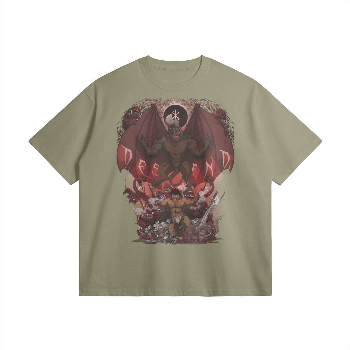 Descend | Oversized Heavyweight T-shirt - Artichoke / Xs