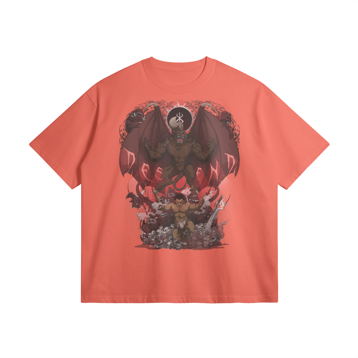 Descend | Oversized Heavyweight T-shirt - Salmon / Xs