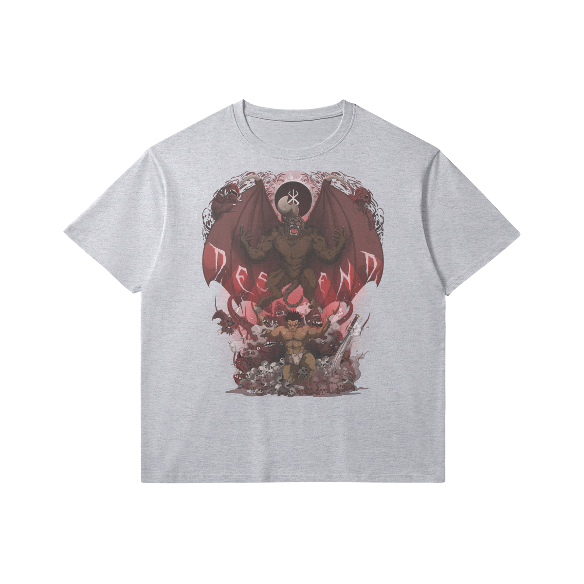 Descend | Slim Fit Heavyweight T-shirt - Medium Heather Gray / Xs