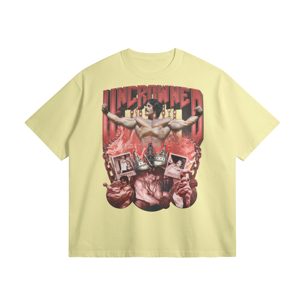 Uncrowned S1 | Mm | Oversized Heavyweight T-shirt - Pale Goldenrod / Xs