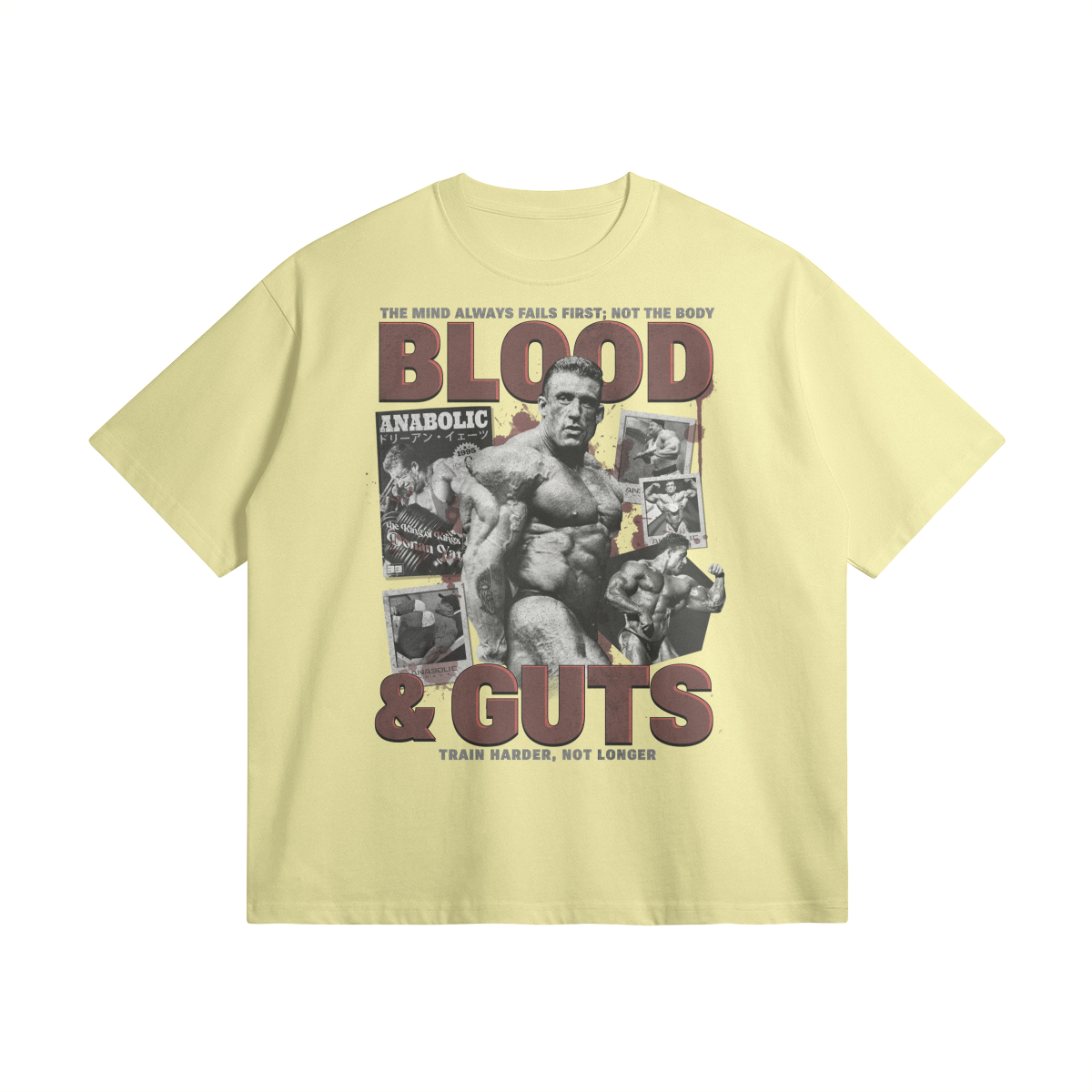 Blood & Guts | Oversized Heavyweight T-shirt - Pale Goldenrod / Xs