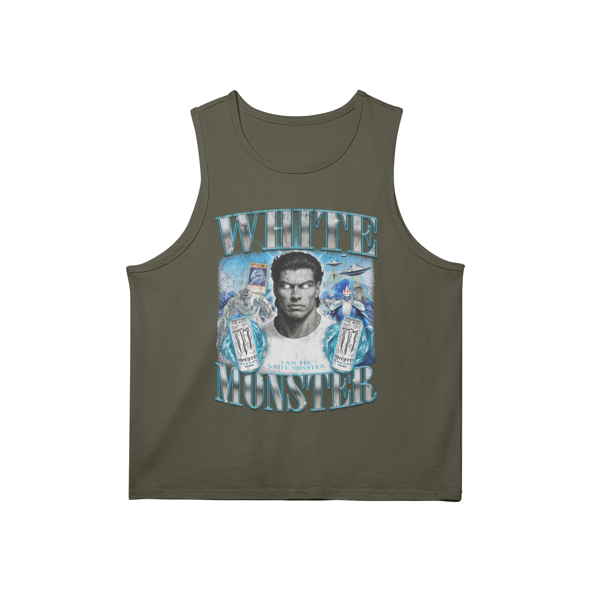 White Monster | Tank Top - Charcoal Grey / s