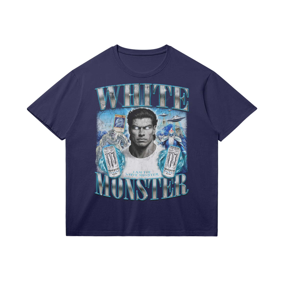 White Monster | T-shirt - Dark Navy / Xs