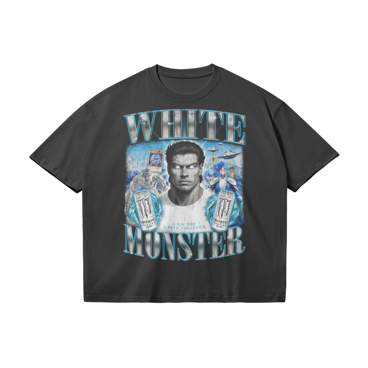 White Monster | Oversized t Shirt Black / s